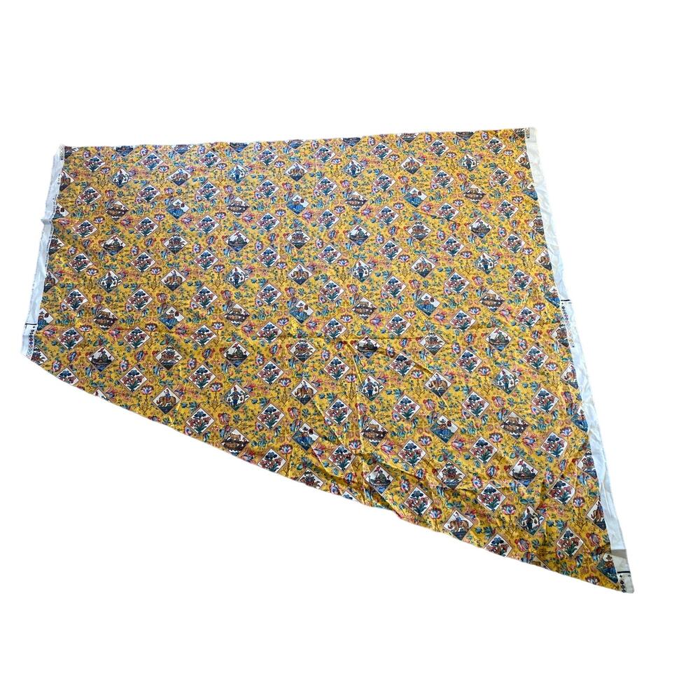 Spectrum Fabrics elephants toile fabric vintage swatch light weight